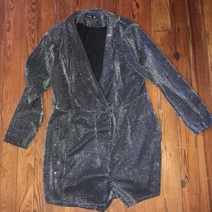 Boohoo Tuxedo Romper